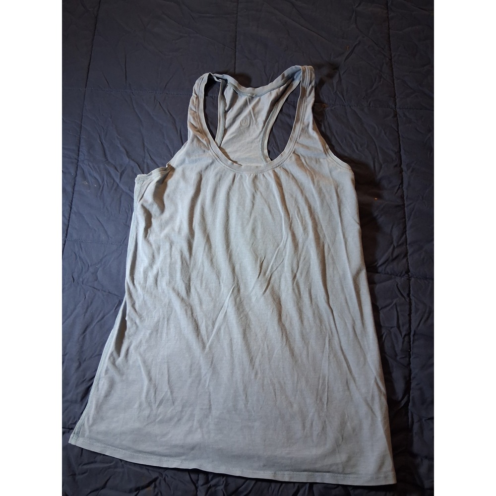 Lululemon‎ Womens Racerback Tank Top Light Blue Grey Athletic Yoga Gym Shirt